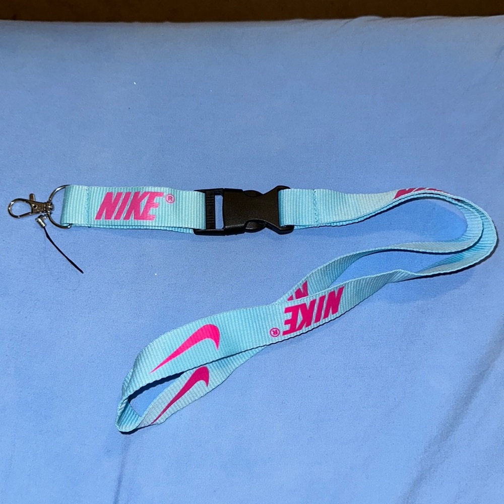 Light blue Nike keychain lanyard